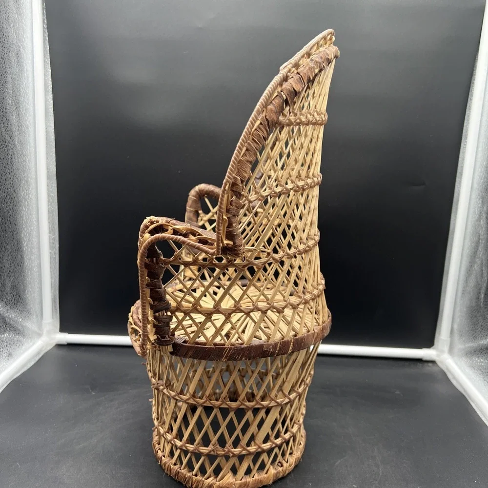 Vintage Wicker Peacock Fan Back Rattan Chair 16